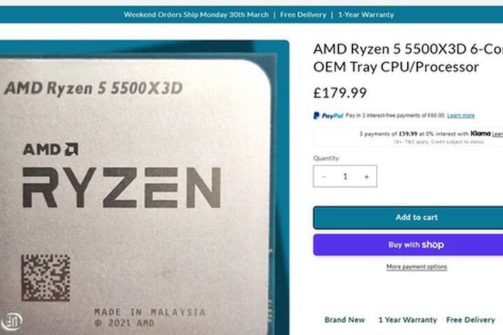 Sự Xuất Hiện Đáng Chú Ý Của AMD Ryzen 5 5500X3D Tại Thị Trường Anh Quốc