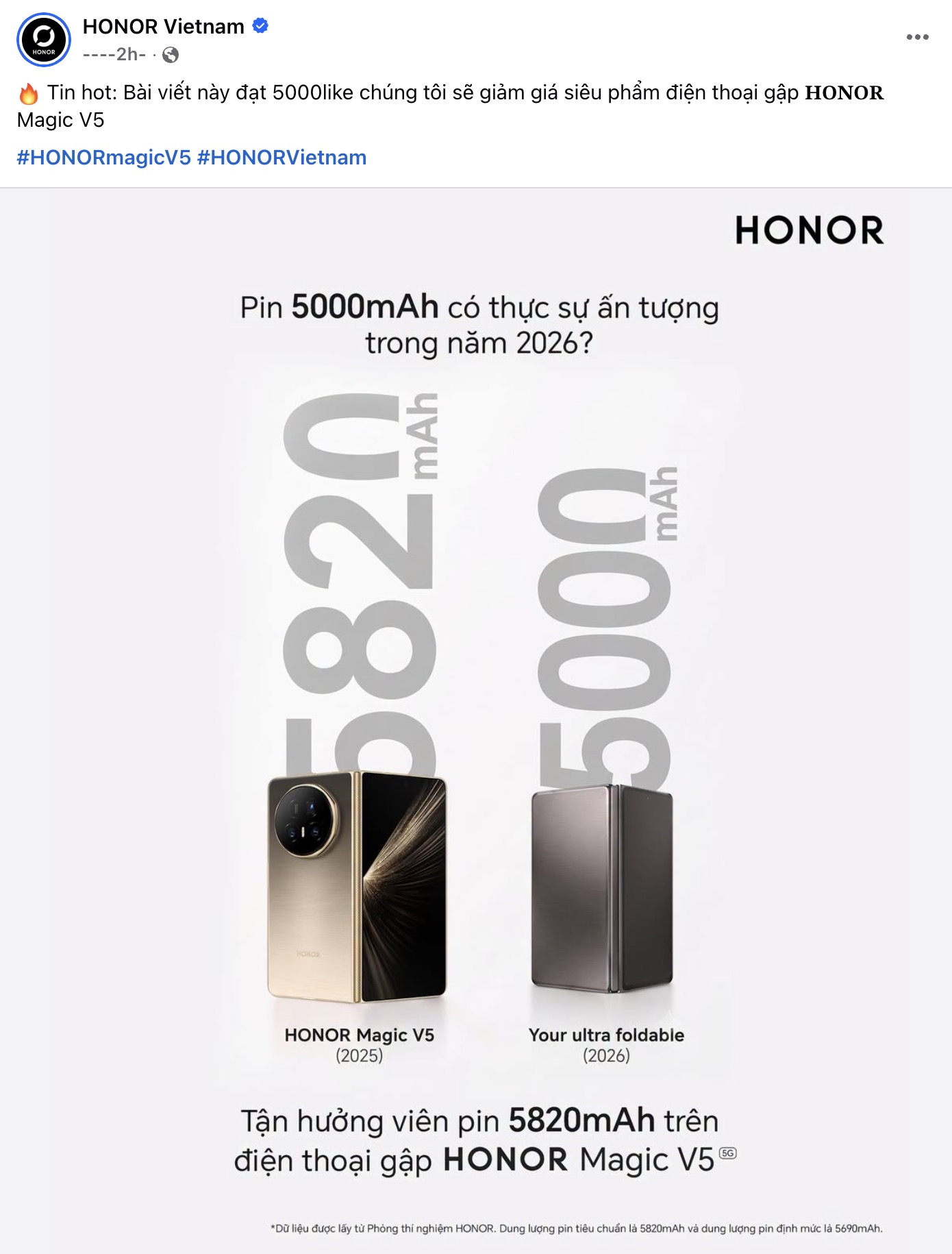 HONOR đăng ảnh so sánh Galaxy Z Fold8