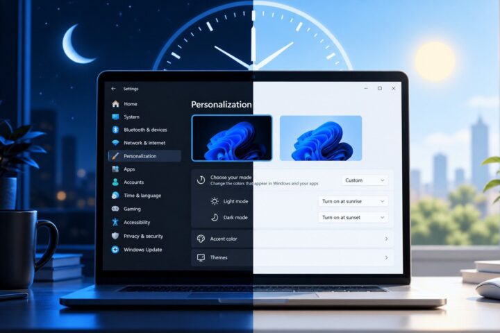 Windows 11 sắp nhận tính năng Auto Dark Mode: chuyển giao diện theo giờ và vị trí