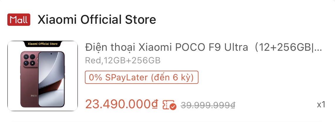 Giá bán POCO F9 Ultra sau khi áp mã giảm giá